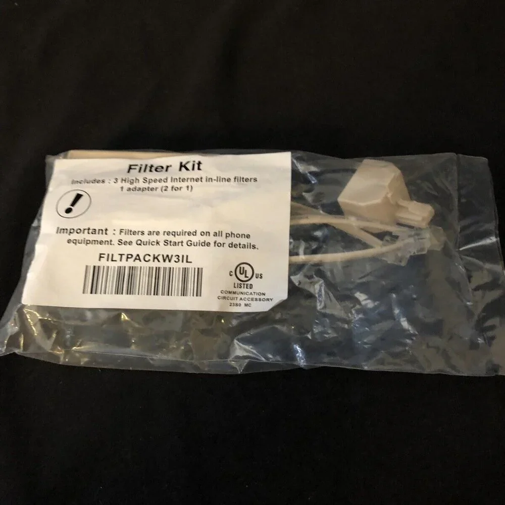 NEW Suttle High‎ Speed Filter Kit - 3 Internet Filters 1 Adapter FILTPACKW3IL